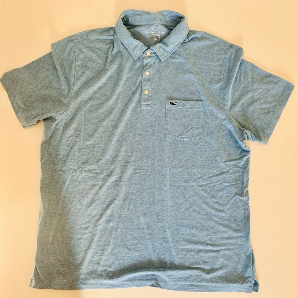 Vineyard Vines Men’s “Edgartown” Light Blue Polo Shirt - Size XL